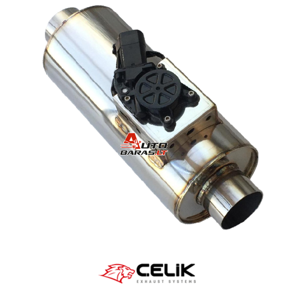 "STEEL" Exhaust systems - apvalus bakelis su sklende 1in / 1 out 63mm
