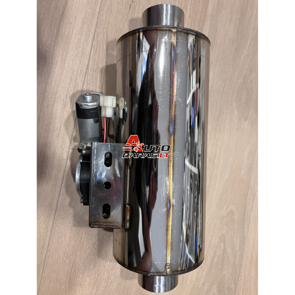 "STEEL" Exhaust systems - apvalus bakelis su sklende 1in / 1 out 63mm 2