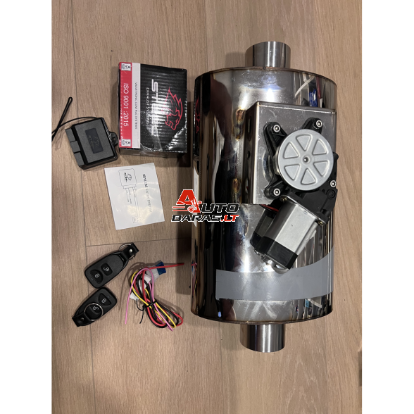"STEEL" Exhaust systems - plokščio tipo bakelis su sklende 1in / 1 out 63mm 1