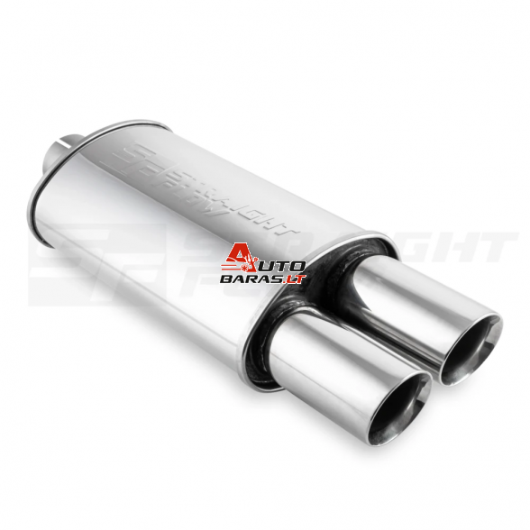 STRAIGHTFLOW plokščio tipo galinis bakelis 1in ir 2 out 63mm (nerūdijantis plienas)