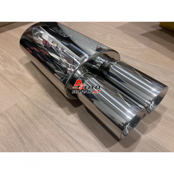 STRAIGHTFLOW plokščio tipo galinis bakelis 1in ir 2 out 63mm (nerūdijantis plienas)