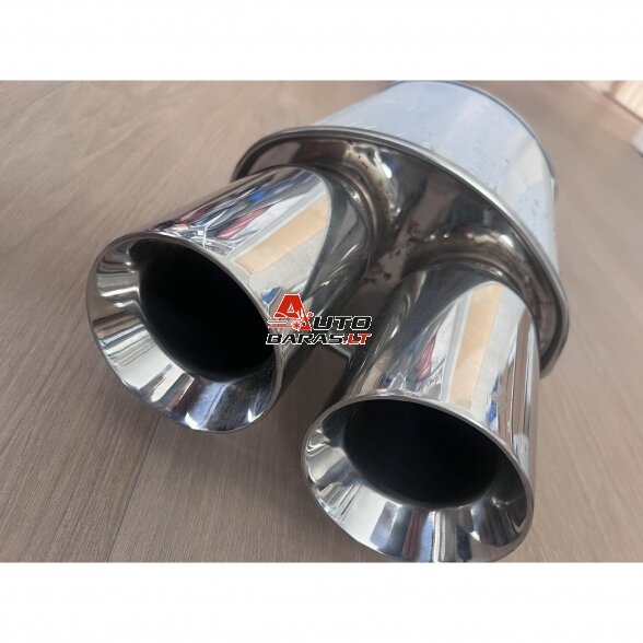 STRAIGHTFLOW plokščio tipo galinis bakelis 1in ir 2 out 63mm (nerūdijantis plienas) 2