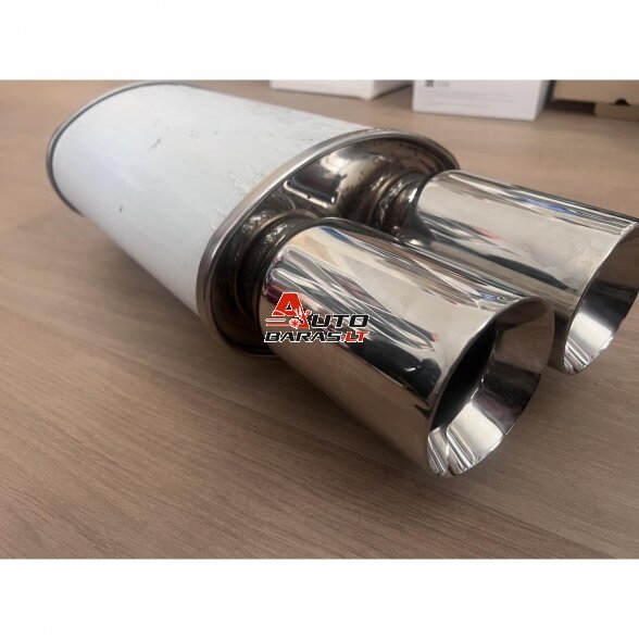 STRAIGHTFLOW plokščio tipo galinis bakelis 1in ir 2 out 63mm (nerūdijantis plienas) 1