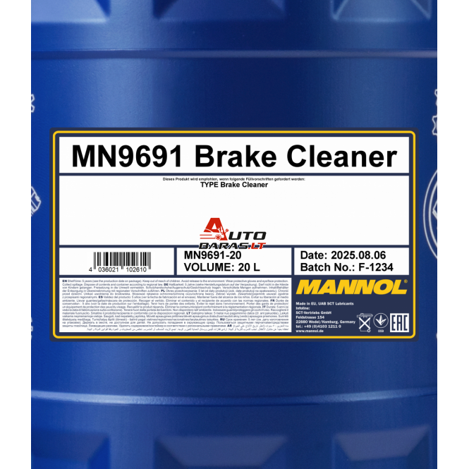 Stabdžių diskų valiklis MANNOL 20l - Brake Cleaner 1