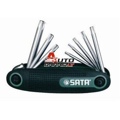 Sulankstomų TORX raktų rinkinys 8vnt. (TT9-T40) su kiauryme