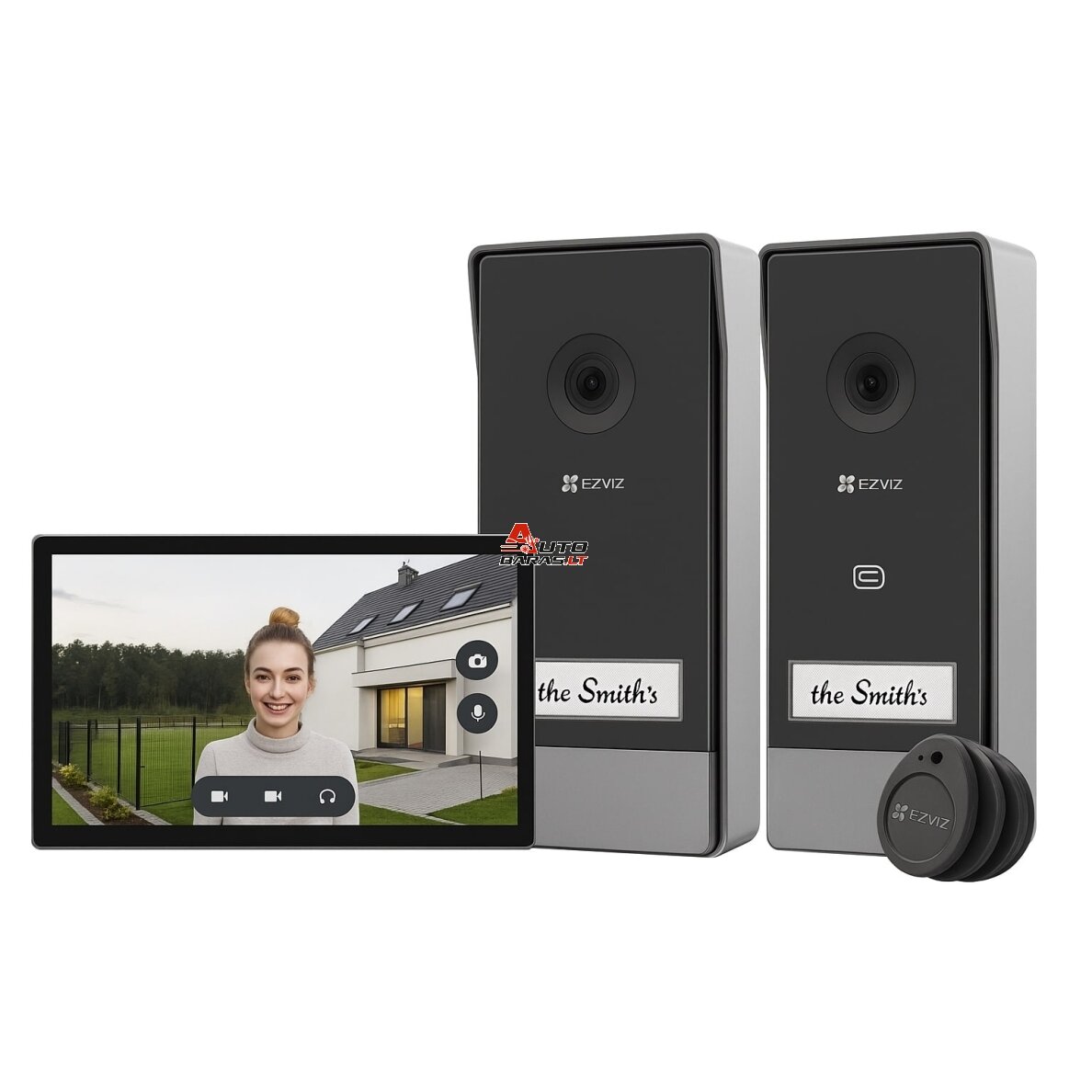 Telefonspynės komplektas EZVIZ CS-HP7 (3MP, 1 ekranas, 2 telefonspynės)