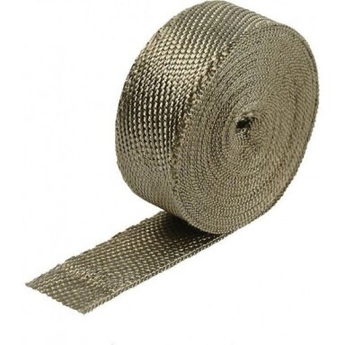 Titaninė termoizoliacija išmetimo sistemai 10m x 2.5cm (1.5mm storio) iki 1500 laipsnių Titaninė termoizoliacija išmetimo sistemai 10m x 2.5cm (1.5mm storio) iki 1500 laipsnių
