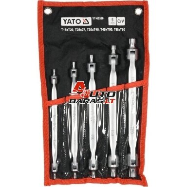 TORX lanksčių raktų rinkinys (5vnt) T15-T60 TORX lanksčių raktų rinkinys (5vnt) T15-T60