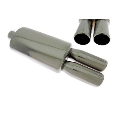 TurboWorks Rear Muffler 2x76mm inlet 63,5mm - su antgaliais TurboWorks Rear Muffler 2x76mm inlet 63,5mm - su antgaliais