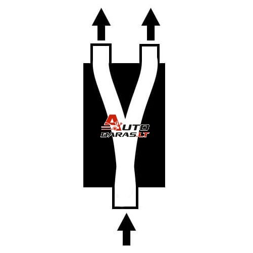 TurboWorks Center Muffler 76-63,5mm LT 409SS 355mm Y-PIPE 3