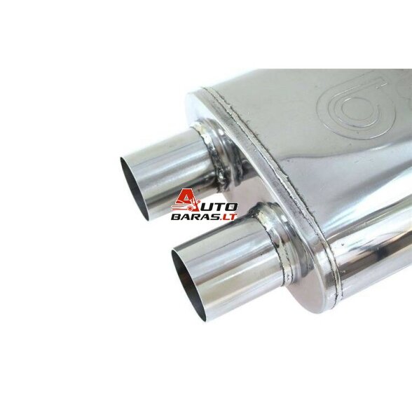 TurboWorks Center Muffler 57mm LT 409SS 355mm X-pipe 2in 2out 4