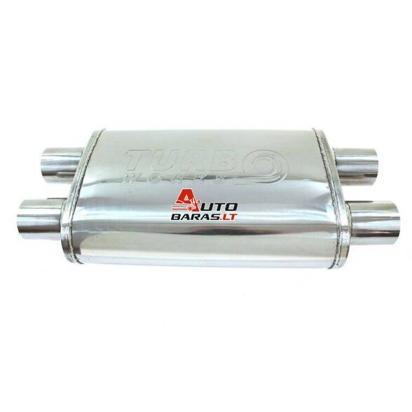 TurboWorks Center Muffler 57mm LT 409SS 355mm X-pipe 2in 2out