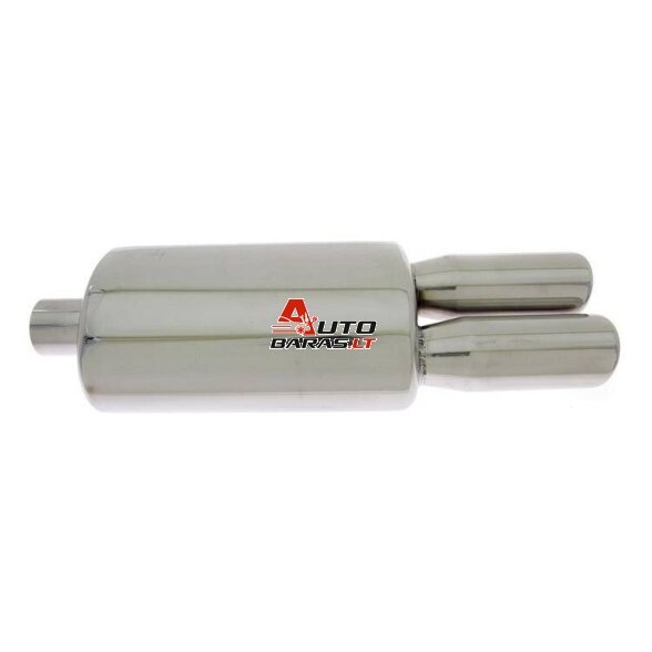 TurboWorks Rear Muffler 2x76mm inlet 63,5mm - su antgaliais 1