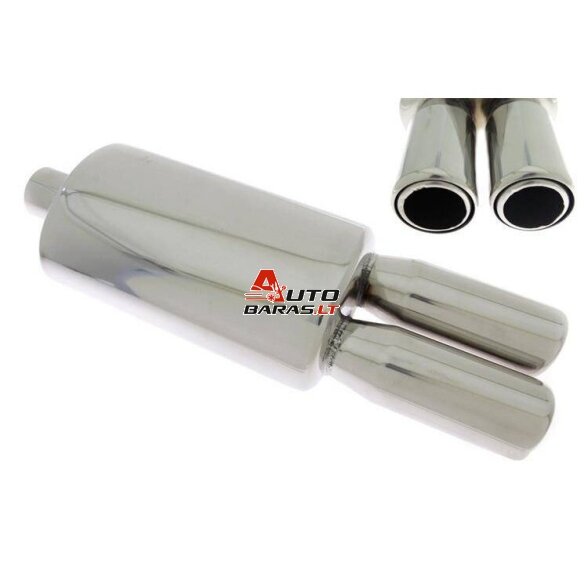 TurboWorks Rear Muffler 2x76mm inlet 63,5mm - su antgaliais 4