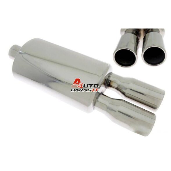 TurboWorks rear Muffler 2x77mm inlet 63,5mm - su antgaliais
