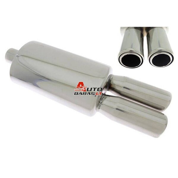TurboWorks Rear Muffler 2x76mm inlet 63,5mm - su antgaliais