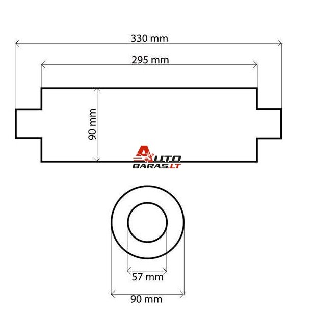 TurboWorks Center Muffler 57mm RS 304SS 295mm 2