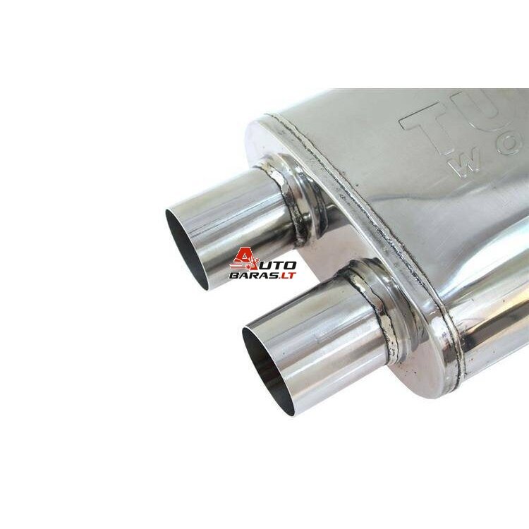 TurboWorks Center Muffler 57mm LT 409SS 355mm X-pipe 2in 2out 3