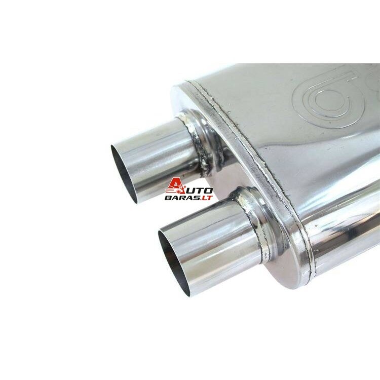 TurboWorks Center Muffler 57mm LT 409SS 355mm X-pipe 2in 2out 4