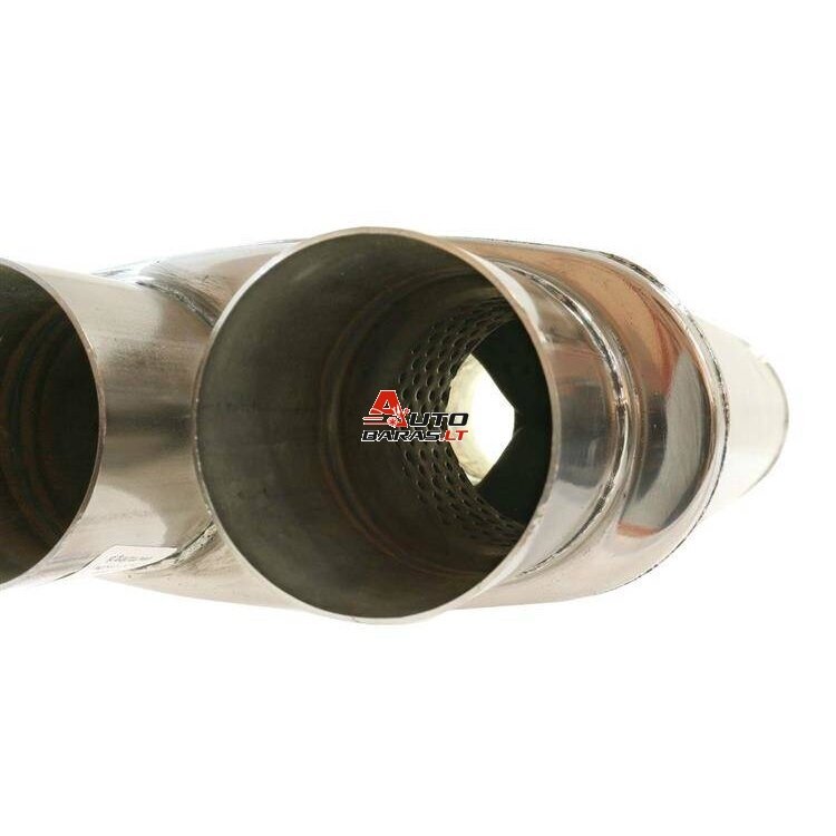 TurboWorks Center Muffler 57mm LT 409SS 355mm X-pipe 2in 2out 2