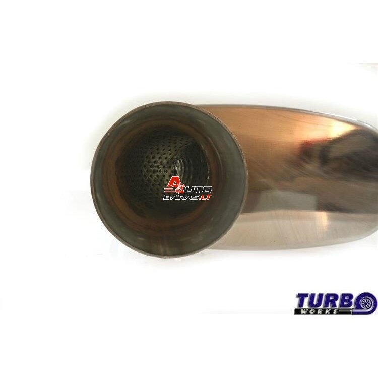 TurboWorks Rear Center Muffler 76mm LT 409SS 355mm 6