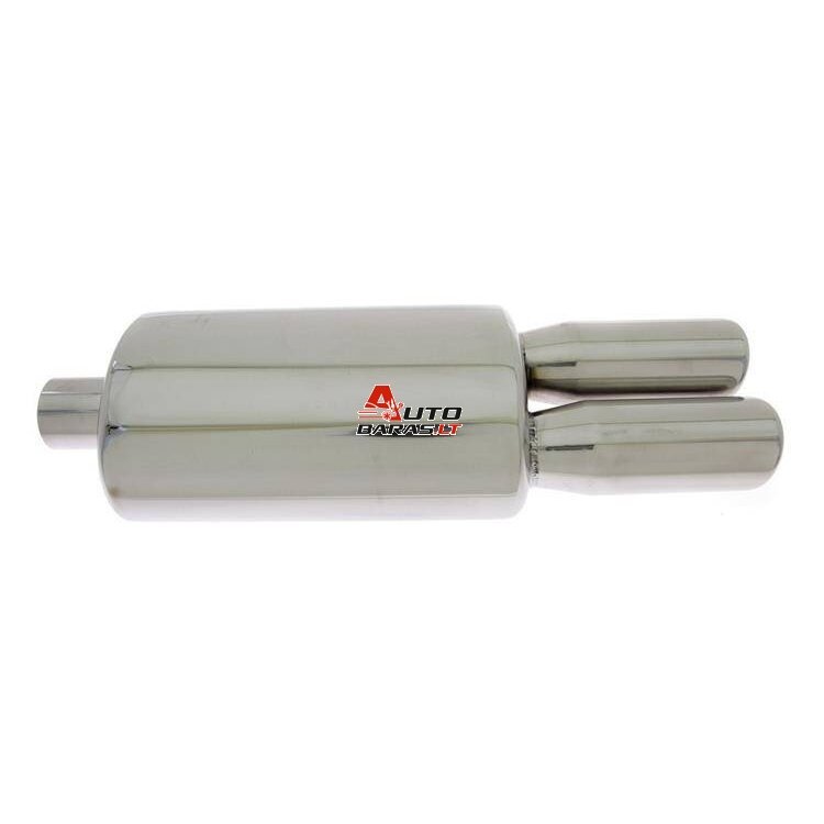 TurboWorks Rear Muffler 2x76mm inlet 63,5mm - su antgaliais 1