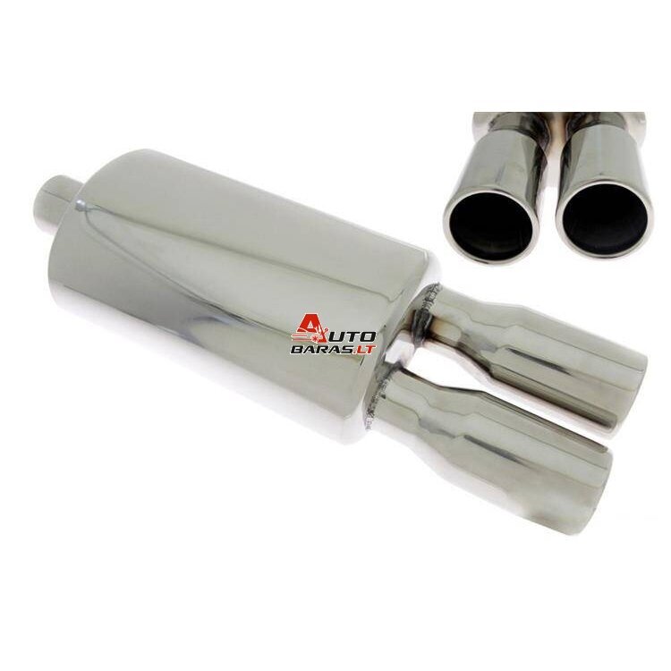TurboWorks rear Muffler 2x77mm inlet 63,5mm - su antgaliais