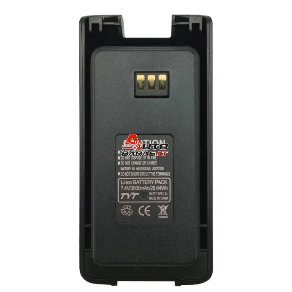 TYT MD-390 / UV-390 / 680/ 8200 padidintos talpos 3600 mAh atsarginė baterija su TypeC jungtimi