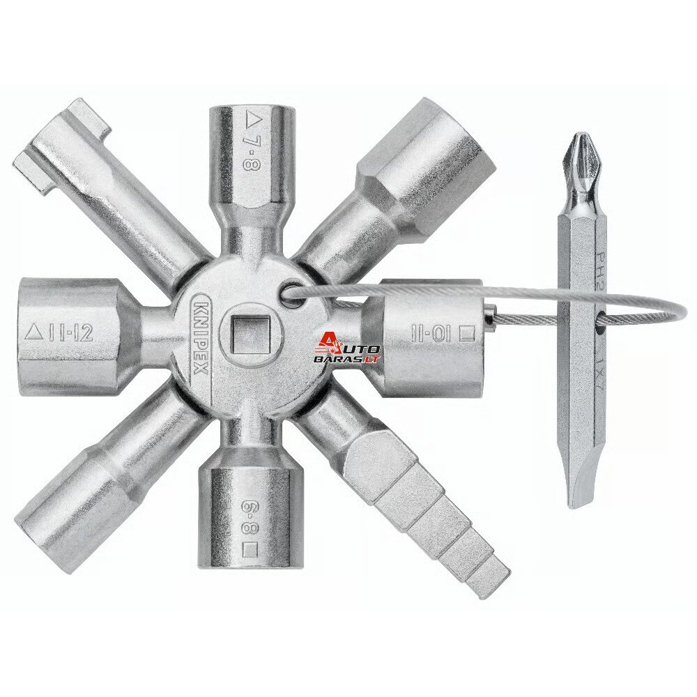 Universalus raktas elektros spintoms KNIPEX TwinKey 1