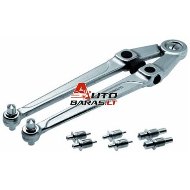 Universalus raktas su keičiamais kaisčiais Ø2.5-9mm, 20-100mm Universalus raktas su keičiamais kaisčiais Ø2.5-9mm, 20-100mm