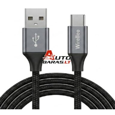 USB-A – USB-C kabelis Wirelle (15W, USB 2.0, 1 m) USB-A – USB-C kabelis Wirelle (15W, USB 2.0, 1 m)