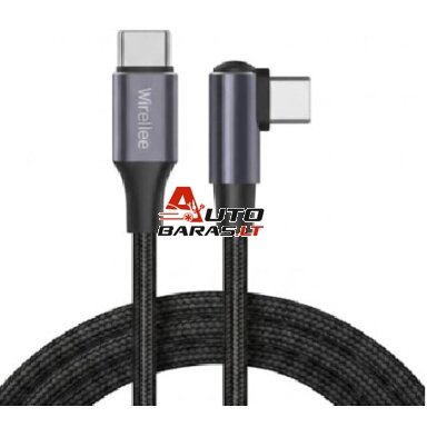 USB-C–USB-C L formos kabelis Wirellee (1 m, 100 W, PD 3.0, juodas) USB-C–USB-C L formos kabelis Wirellee (1 m, 100 W, PD 3.0, juodas)