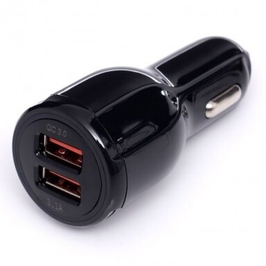 KRAFTDELE USB Įkroviklis automobiliui su greitu įkrovimu 12V/24V, 2x3.1A QC3.0 KRAFTDELE USB Įkroviklis automobiliui su greitu įkrovimu 12V/24V, 2x3.1A QC3.0