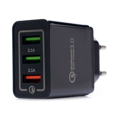 KRAFTDELE USB Įkroviklis su greitu įkrovimu 220V, 2x2.1A 1xQC3.0 KRAFTDELE USB Įkroviklis su greitu įkrovimu 220V, 2x2.1A 1xQC3.0