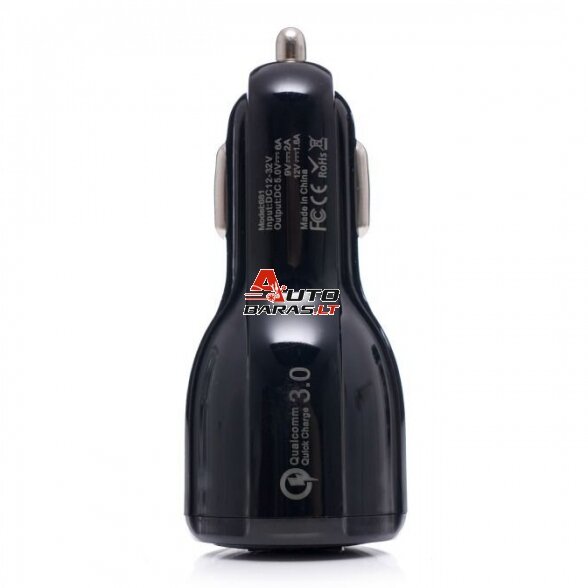 KRAFTDELE USB Įkroviklis automobiliui su greitu įkrovimu 12V/24V, 2x3.1A QC3.0 4