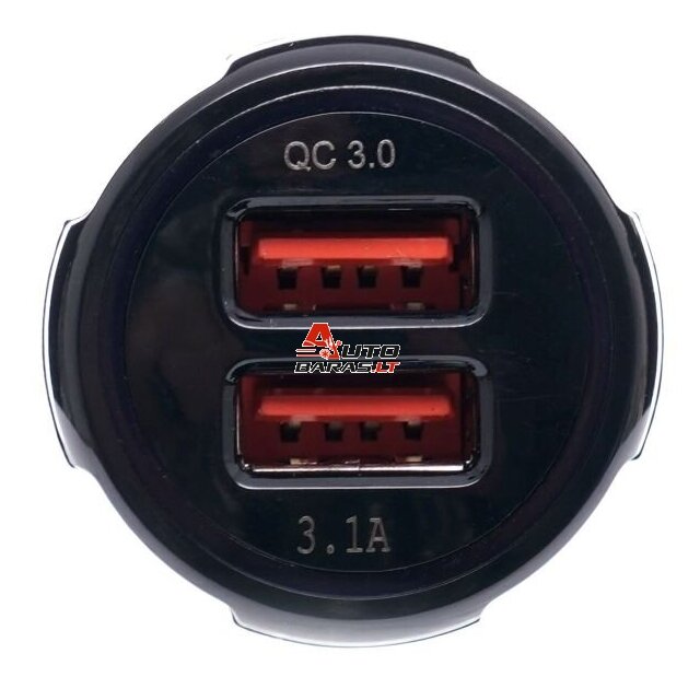 KRAFTDELE USB Įkroviklis automobiliui su greitu įkrovimu 12V/24V, 2x3.1A QC3.0 2
