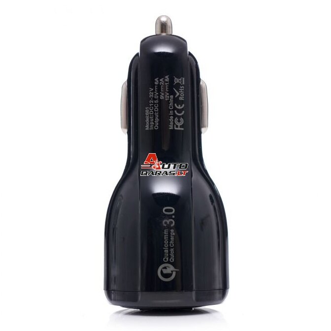 KRAFTDELE USB Įkroviklis automobiliui su greitu įkrovimu 12V/24V, 2x3.1A QC3.0 4