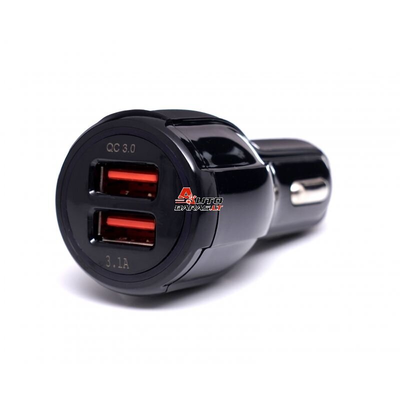 KRAFTDELE USB Įkroviklis automobiliui su greitu įkrovimu 12V/24V, 2x3.1A QC3.0 1
