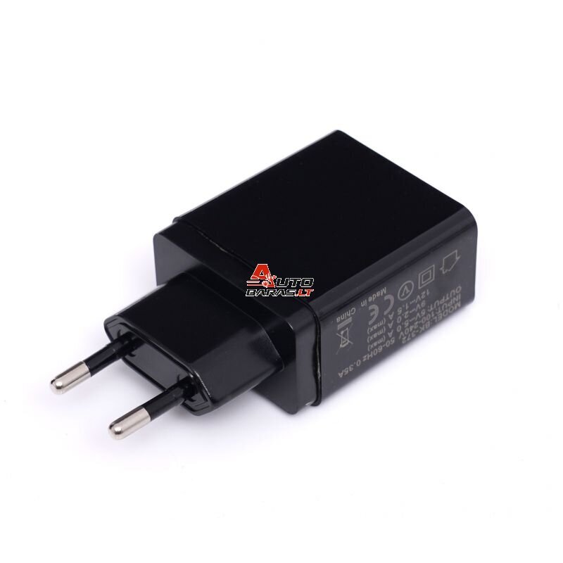 KRAFTDELE USB Įkroviklis su greitu įkrovimu 220V, 2x2.1A 1xQC3.0 5