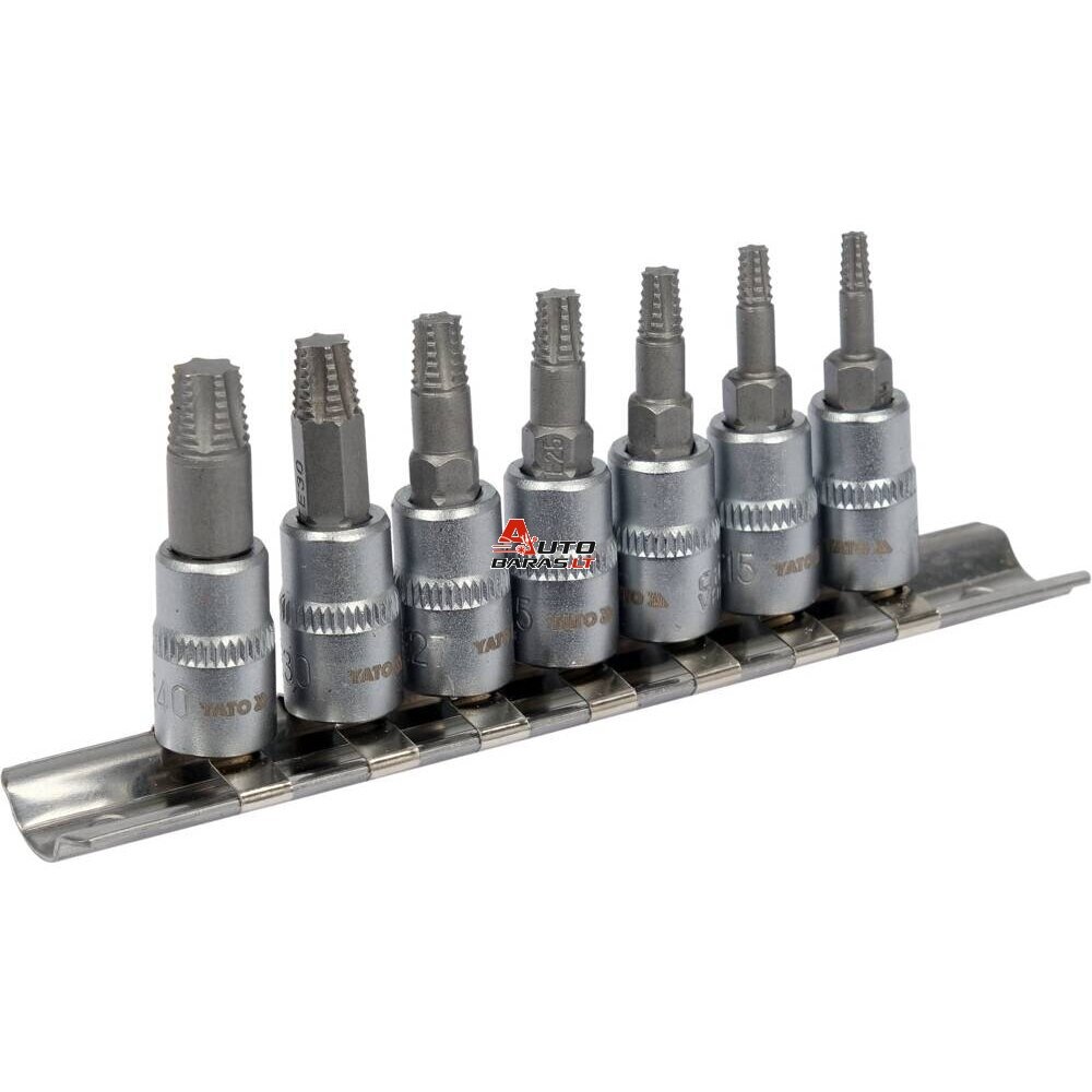 YATO Užlūžusių varžtų išsukėjų rinkinys 1/4" TORX 7vnt. (smulkus sriegis)
