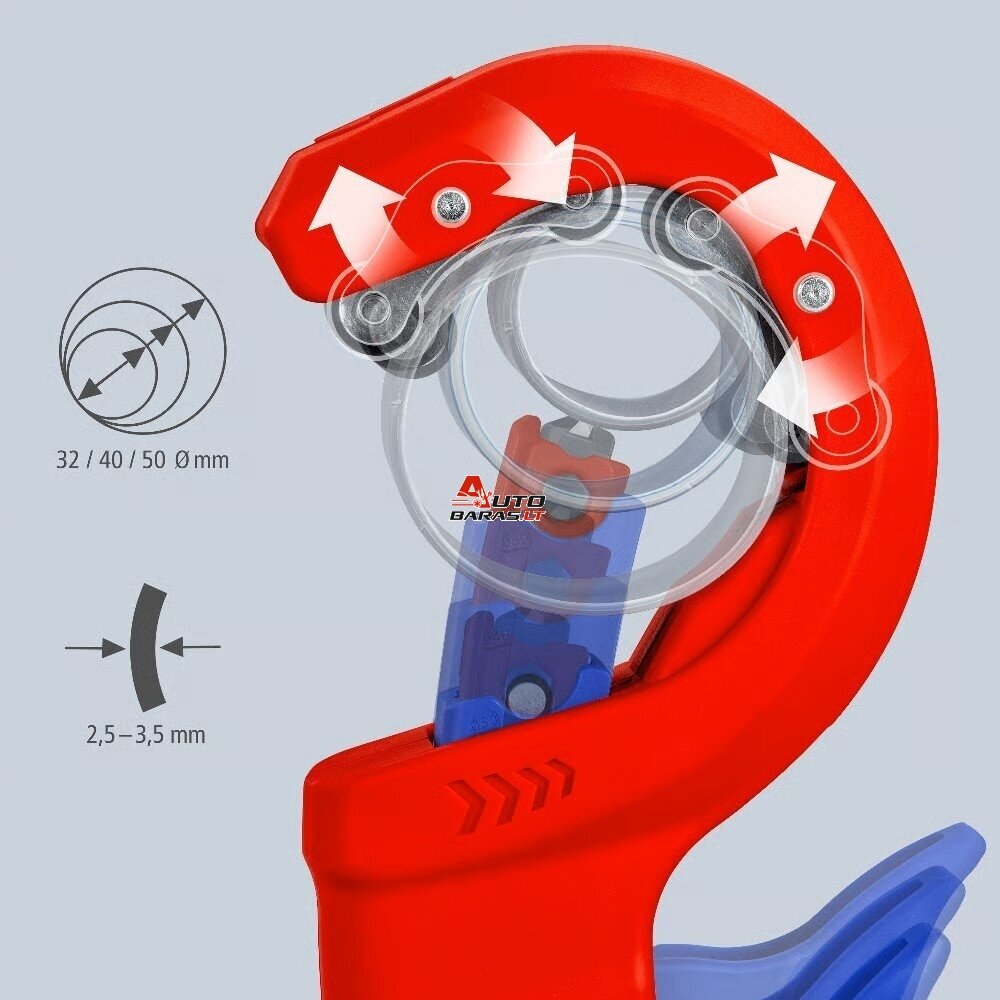 Vamzdžių pjoviklis storam plastikui 32-50mm KNIPEX DPT50 1