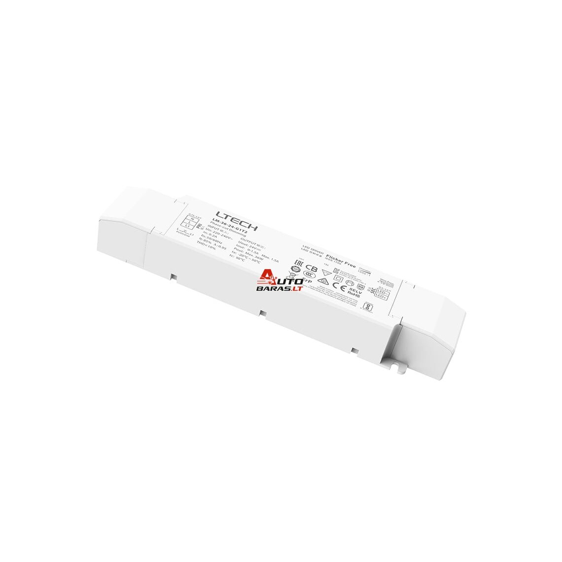 Valdomas impulsinis maitinimo šaltinis LED PUSH-DIM LTECH LM-36-24G1T2 (36W, 1.5A, 24V)