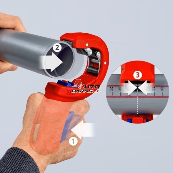 Vamzdžių pjoviklis storam plastikui 32-50mm KNIPEX DPT50 8