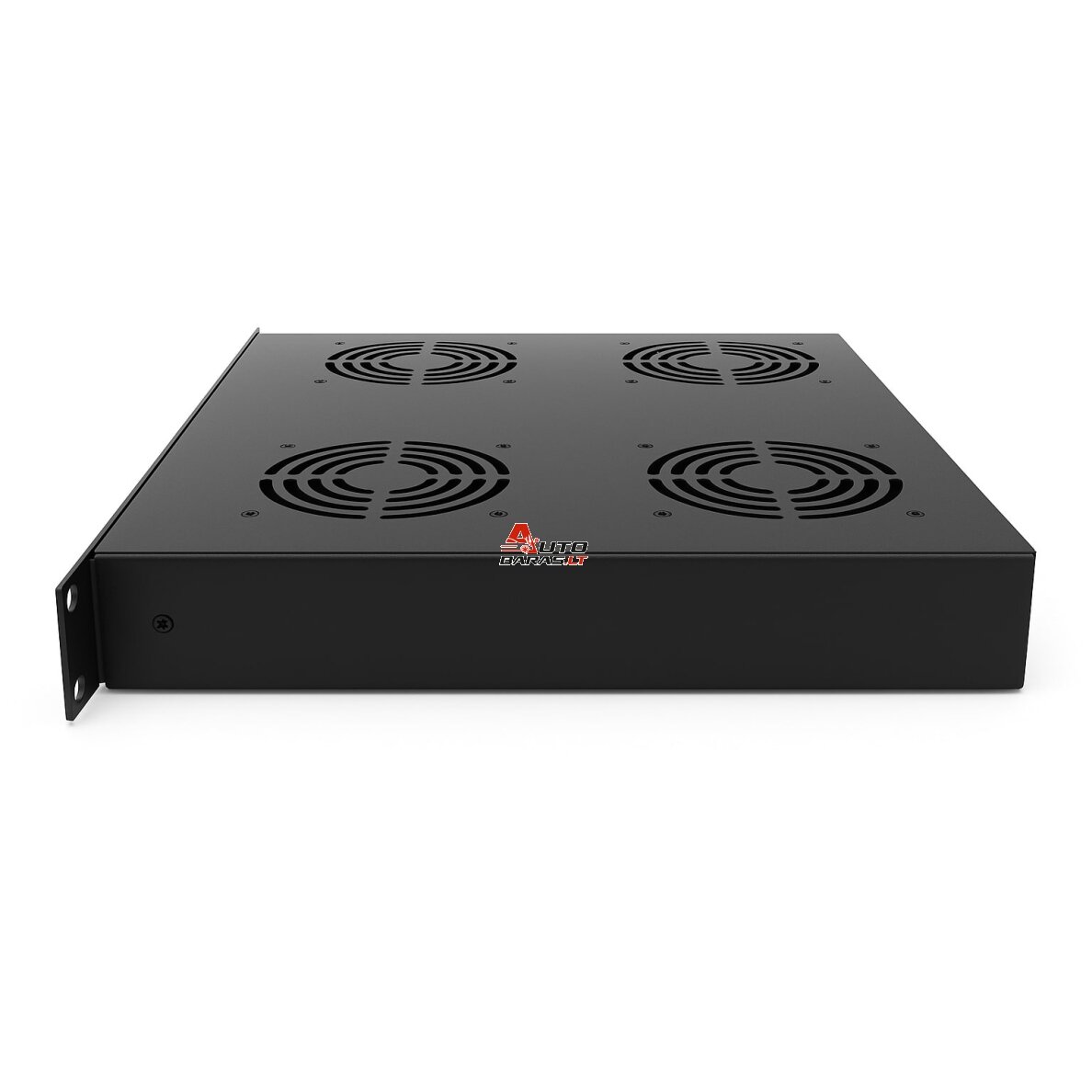 Ventiliatorių blokas 19" spintai 1U LK-DTU-002 (juodas, 4 ventiliatoriai, su termostatu, LCD, 483x328x44 mm)