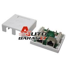 Virštinkinė rozetė LK-WP-037 (2x RJ45, FTP, Cat.5e, krosuojama)