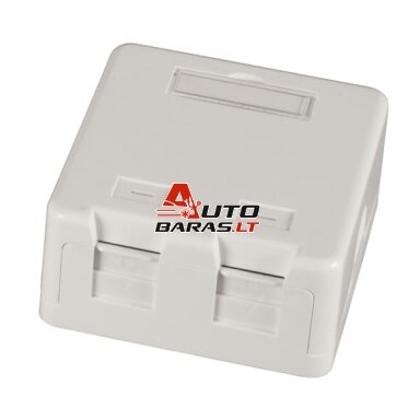 Virštinkinė dvivietė montavimo dėžutė EFB ET-25168 (2 x RJ45, balta) Virštinkinė dvivietė montavimo dėžutė EFB ET-25168 (2 x RJ45, balta)