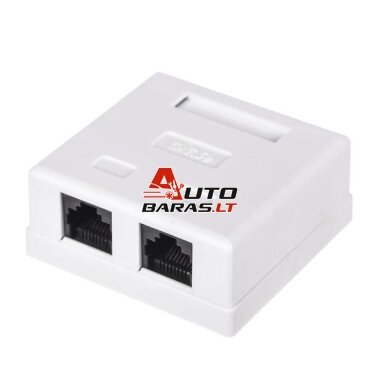 Virštinkinė rozetė RJ45 (2 prievadai, UTP CAT6) Virštinkinė rozetė RJ45 (2 prievadai, UTP CAT6)