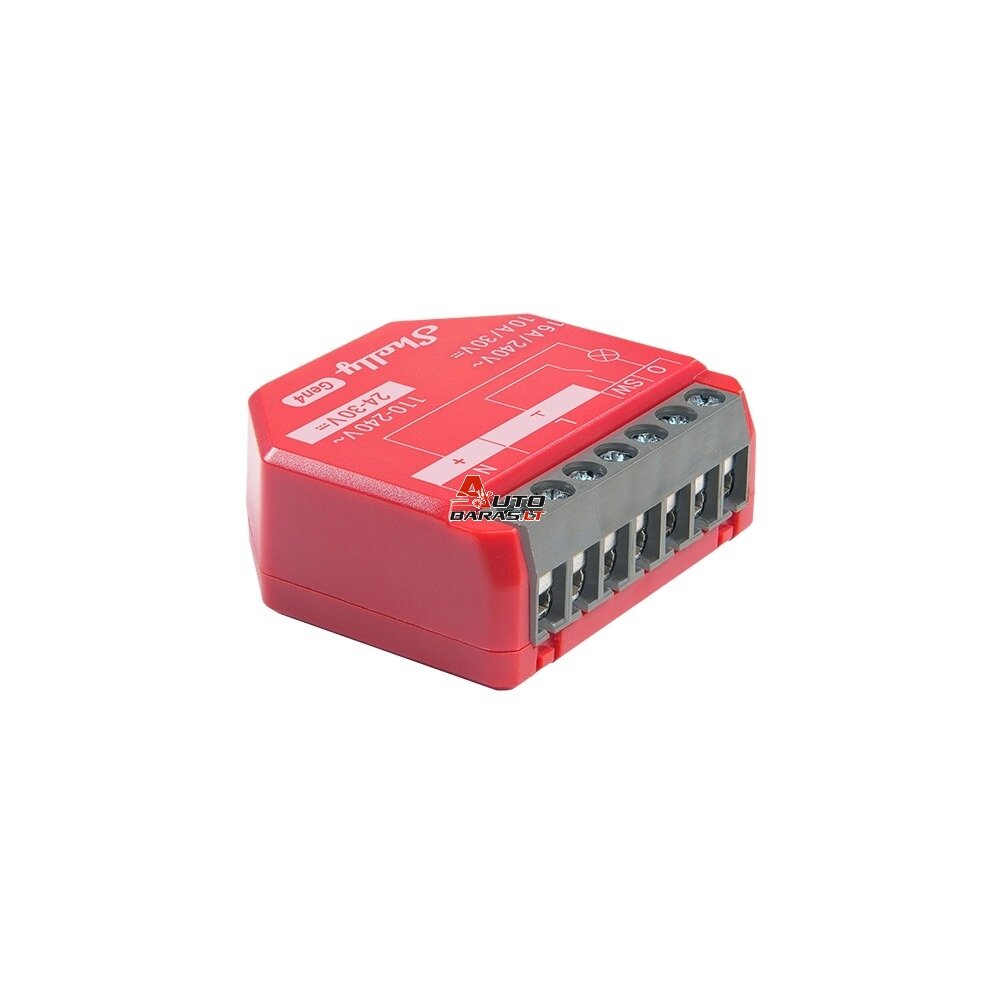 Wi-Fi, Bluetooth valdoma relė Shelly 1PM Gen4 (16A, 110-240VAC)