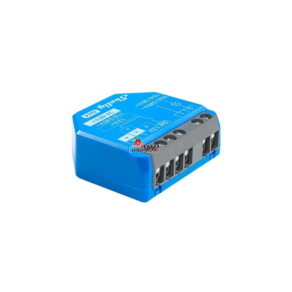 Wi-Fi, Bluetooth valdoma relė su sausais kontaktais Shelly 1 Gen4 (16 A, 110-240VAC)