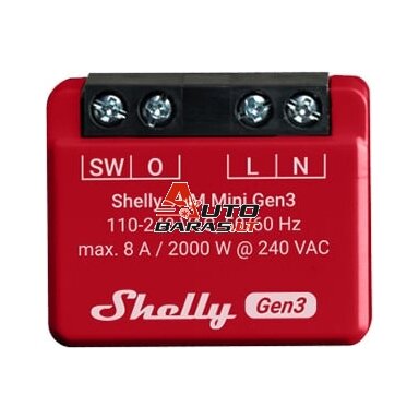 Wi-Fi, Bluetooth valdoma relė Shelly Mini 1PM (8A , 110-240 VAC) Wi-Fi, Bluetooth valdoma relė Shelly Mini 1PM (8A , 110-240 VAC)